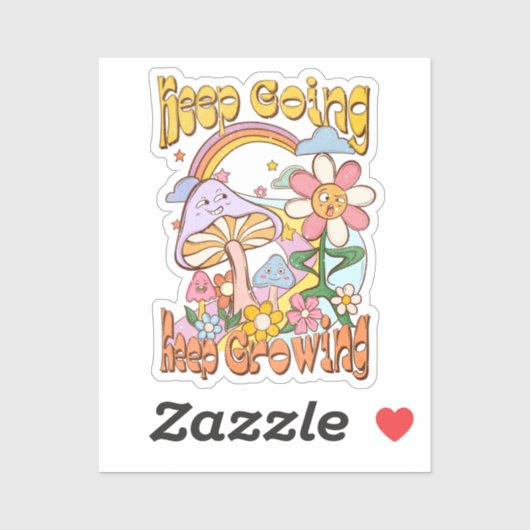 Blijf doorgaan, blijf groeien - Paddenstoelen & bl Sticker (Vel)