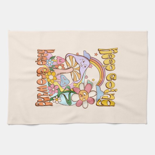 Blijf doorgaan, blijf groeien - Paddenstoelen & bl Theedoek (Horizontaal)