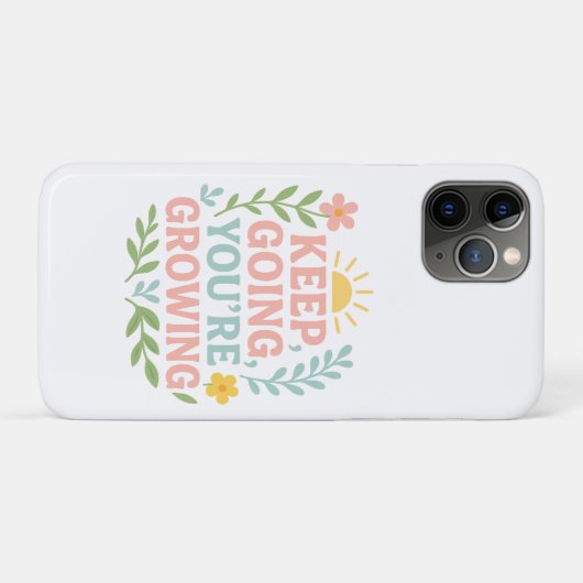 Blijf doorgaan, je groeit Motivatie bloemen Case-Mate iPhone Case (Achterkant (horizontaal))