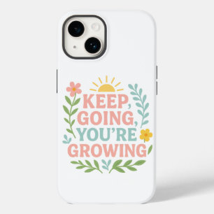 Blijf doorgaan, je groeit Motivatie bloemen Case-Mate iPhone 14 Hoesje