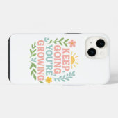Blijf doorgaan, je groeit Motivatie bloemen iPhone Hoesje (Achterkant horizontaal)
