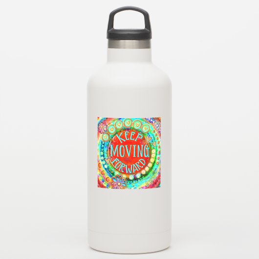 Blijf doorgaan Kleurrijke leuke inspiratie Sticker (Waterfles)