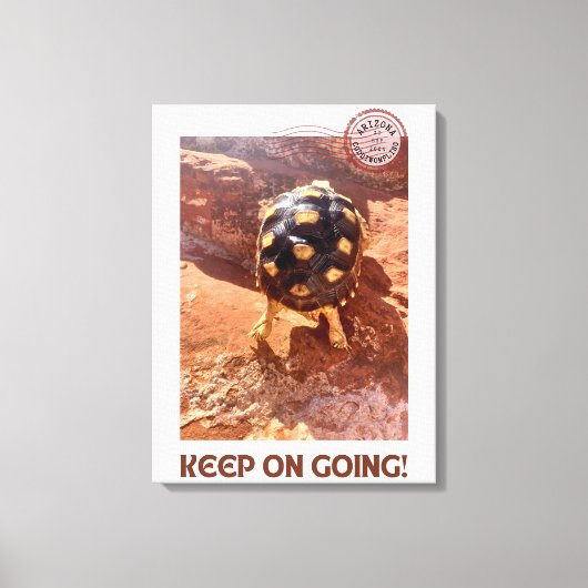 Blijf doorgaan met drukte Baby Sulcata wandelen in Canvas Afdruk (Voorkant)