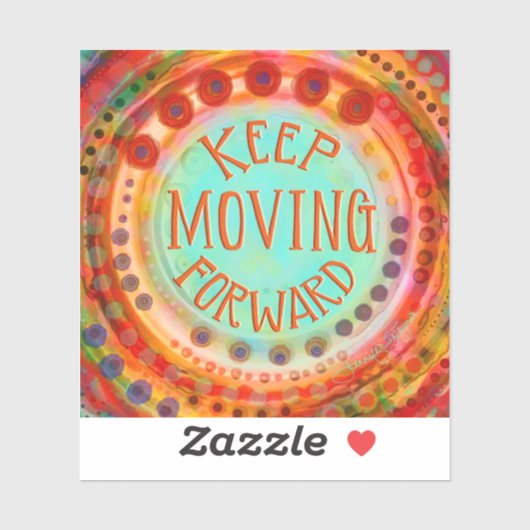 Blijf doorgaan met kleurrijke aanmoediging sticker (Vel)