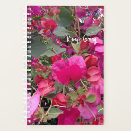 Blijf doorgaan met Motivatie roze papieren bloemen Planner