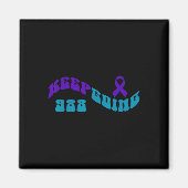 Blijf doorgaan met Paarse Blauwgroen zelfmoordbewu Magneet (Voorkant)