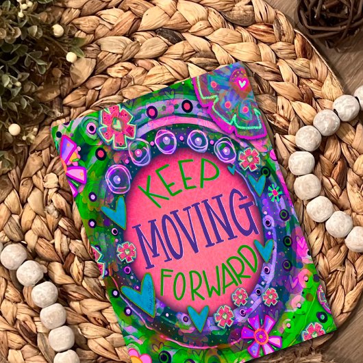 Blijf doorgaan met roze aanmoediging kaart