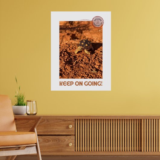 Blijf doorgaan Motivatie coddiwompling schildpad Poster (Woonkamer 2)