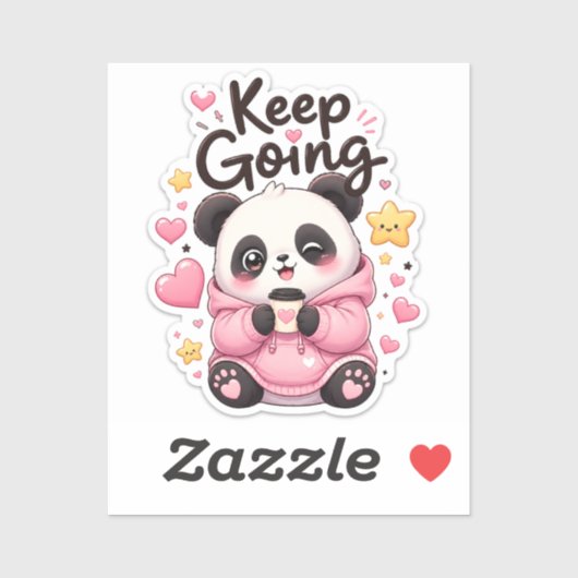 Blijf Doorgaan – Motivatie Panda Sticker (Vel)