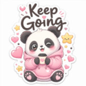 Blijf Doorgaan – Motivatie Panda Sticker (Voorkant)