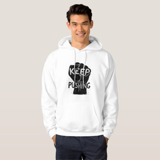 Blijf Doorgaan – Motiverend Typografieontwerp Hoodie (Voorkant volledig)