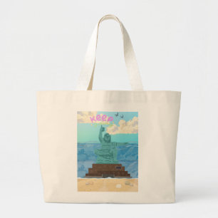 Blijf Doorgaan Nagasaki Vredesbeeld Cute Illustrat Grote Tote Bag