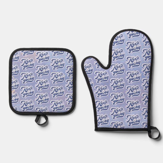 Blijf Doorgaan Ovenwant & Pannenlap Set (Voorkant)
