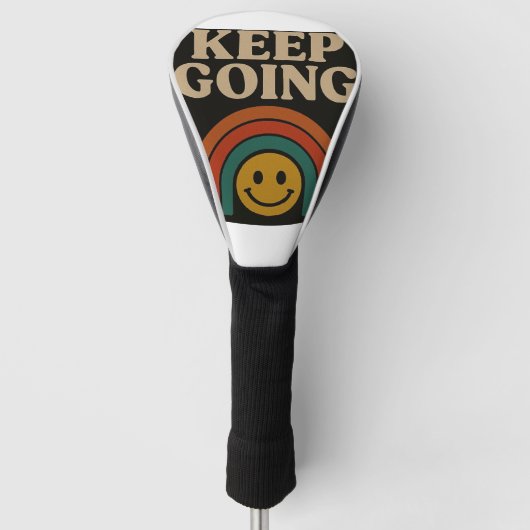 Blijf doorgaan: positiviteit in elke stap golfheadcover (Voorkant)