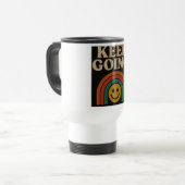 Blijf doorgaan: positiviteit in elke stap reisbeker (Voorkant links)