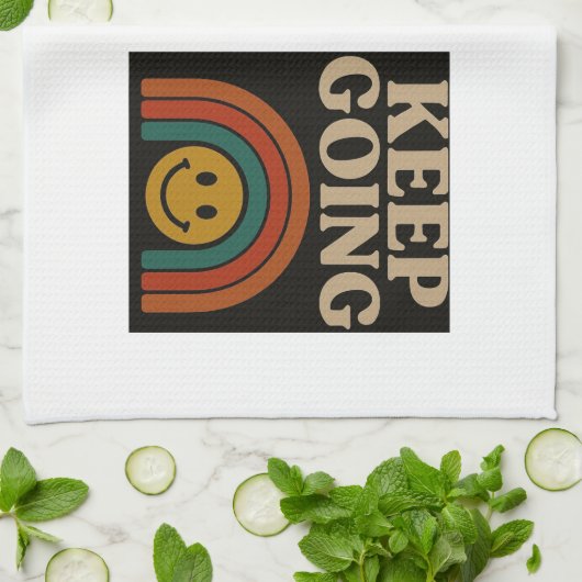 Blijf doorgaan: positiviteit in elke stap theedoek (Gevouwen)