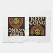 Blijf doorgaan: positiviteit in elke stap theedoek (Horizontaal)