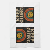 Blijf doorgaan: positiviteit in elke stap theedoek (Verticaal)