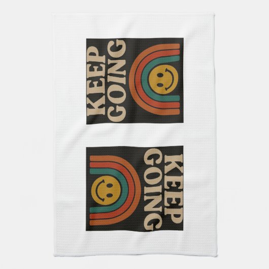 Blijf doorgaan: positiviteit in elke stap theedoek (Verticaal)