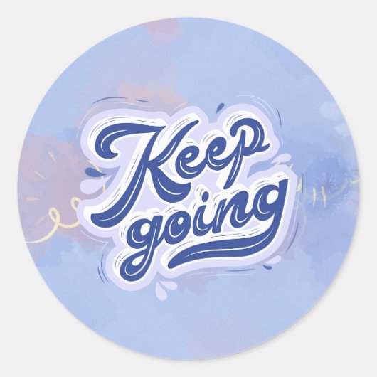 Blijf Doorgaan Ronde Sticker (Voorkant)