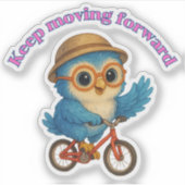 Blijf doorgaan - Schattigee Uil Motivatie Sticker (Voorkant)