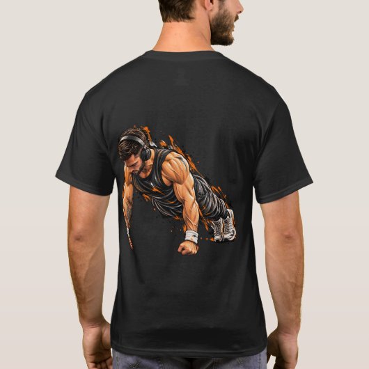Blijf doorgaan workout ontwerp t-shirt (Achterkant)