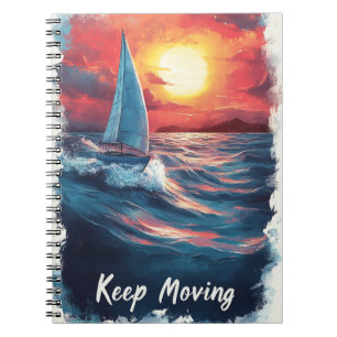 Blijf Doorgaan Zeilboot Journaal Cover – Inspirere Notitieboek