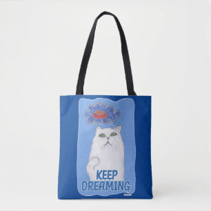 Blijf dromen in de illustratie Sweet Cat Tote Bag