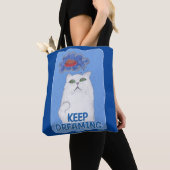 Blijf dromen in de illustratie Sweet Cat Tote Bag (Dichtbij)