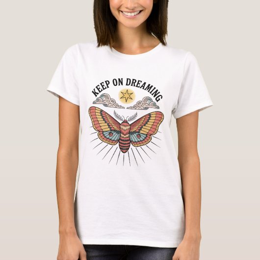 Blijf Dromen Mot Hemels T-shirt (Voorkant)