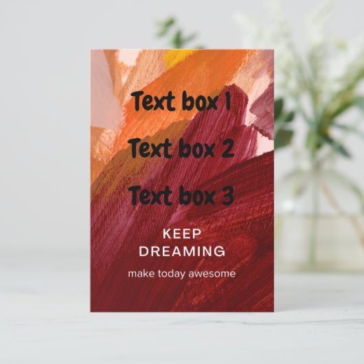 Blijf dromen test kaart (Staand voorkant)