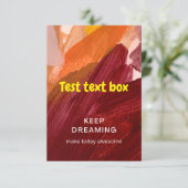 Blijf dromen Uitnodiging voor de test (Staand voorkant)