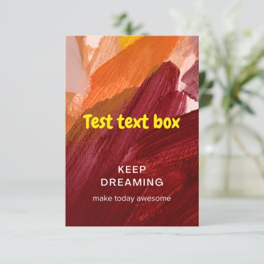 Blijf dromen Uitnodiging voor de test (Staand voorkant)