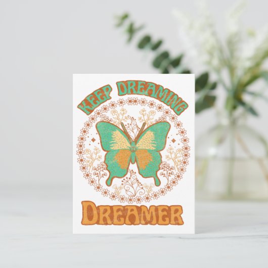 Blijf droomdromer briefkaart (Staand voorkant)