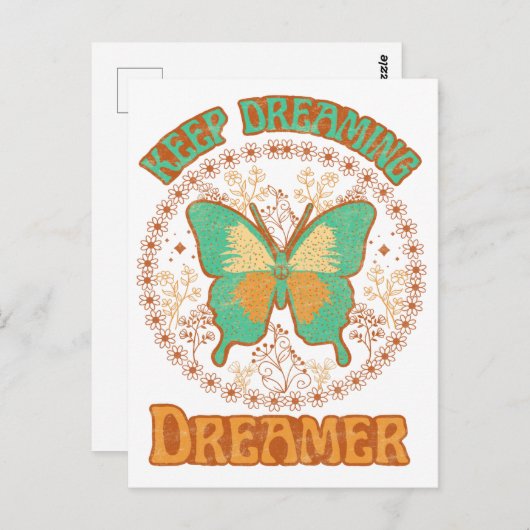 Blijf droomdromer briefkaart (Voorkant / Achterkant)