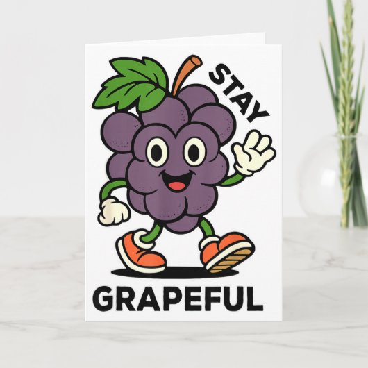 Blijf Druipig - Retro Stijl - Grappige Fruit Pun, Kaart (Voorkant)