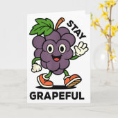Blijf Druipig - Retro Stijl - Grappige Fruit Pun, Kaart (Gele Bloem)