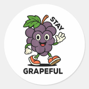 Blijf Druipig - Retro Stijl - Grappige Fruit Pun, Ronde Sticker