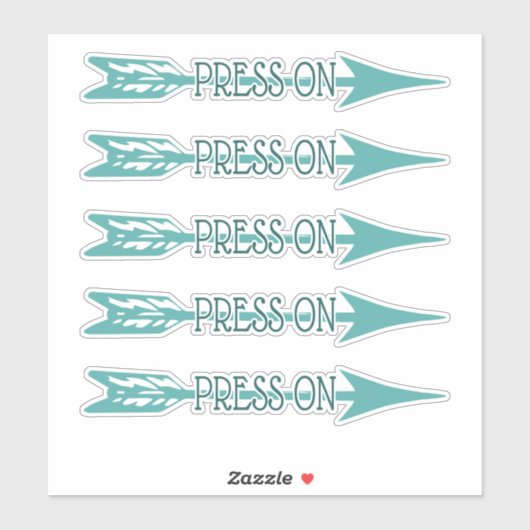 Blijf drukken! Geef niet op! Grafisch in Blauwgroe Sticker (Vel)