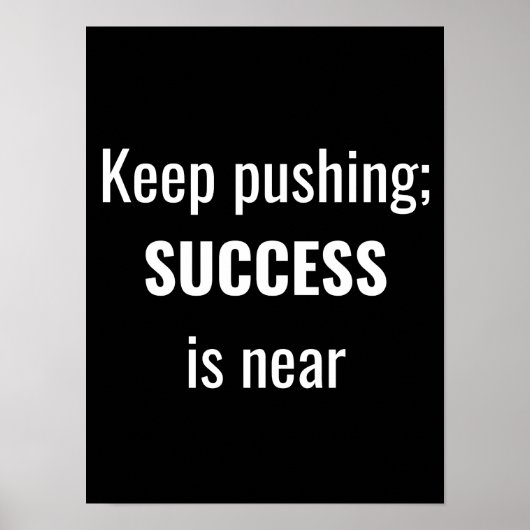 Blijf duwen - Motivatie Poster (Voorkant)