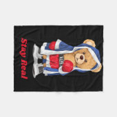 Blijf echt cool boksen Beer Illustratie Graphic DE Fleece Deken (Voorkant (Horizontaal))