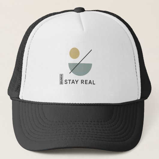 BLIJF ECHTE minimalistische Trucker Hat – Modern A Pet (Voorkant)