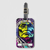 BLIJF EEN CHIEF. NATIEF AMERIKAANSE CHIEF. BAGAGELABEL (Voorkant (verticaal))