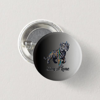 Blijf Een Eenzame Sierlijke Stam Tijger Gradiënt S Ronde Button 3,2 Cm