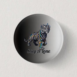 Blijf Een Eenzame Sierlijke Stam Tijger Gradiënt S Ronde Button 3,2 Cm