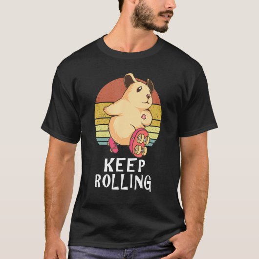 Blijf een hamster Roller schaatsen T-shirt (Voorkant)