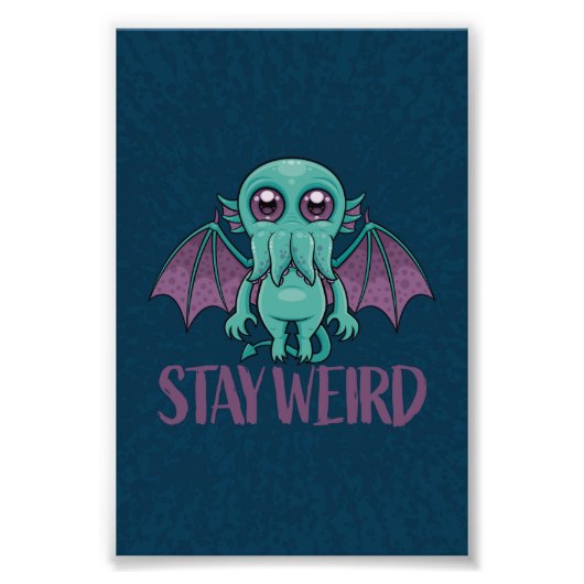 Blijf een rare Cute Cthulhu Monster Foto Afdruk (Voorkant)