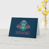 Blijf een rare Cute Cthulhu Monster Kaart (Gele Bloem)