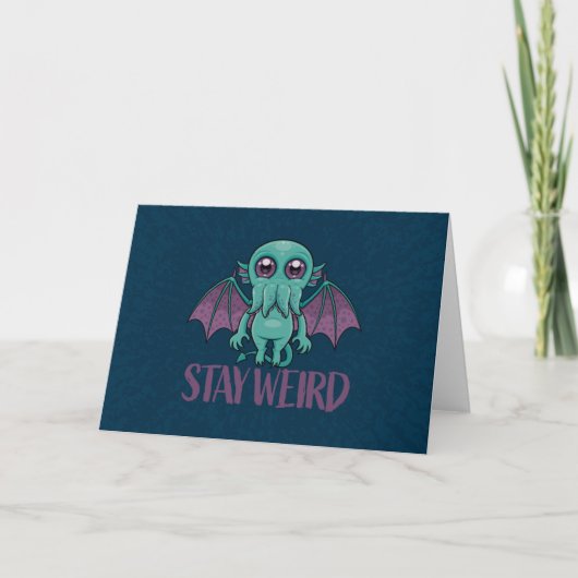 Blijf een rare Cute Cthulhu Monster Kaart (Voorkant)
