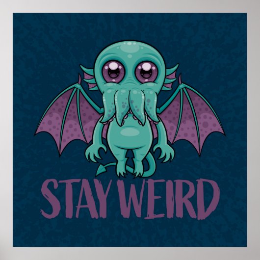 Blijf een rare Cute Cthulhu Monster Poster (Voorkant)